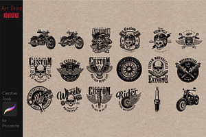 Motor Club Tattoo Stamp Skull Custom