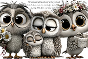 Whimsical Mother's Day Owl Clipart, an Illustration by SinaCreation (Thumbnail 1 of 8)