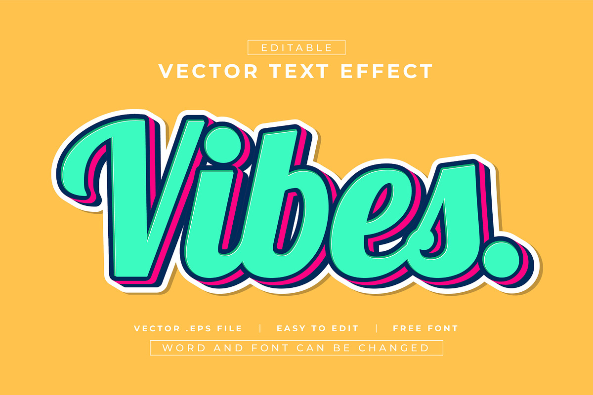 Vibes 3D Text Effect | EPS, a Layer Style Add-On by padilah_a