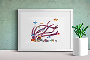 Watercolor Sea life, an Animal Illustration by Color_Brush (Thumbnail 6 of 9)
