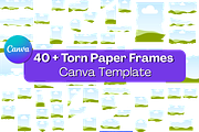 40+ Torn Paper Frames for Canva, a Presentation Template by Wicked Creative (Thumbnail 1 of 9)