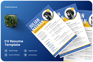 Modern CV Resume Graphic Designer, a Resume Template by Annora Studio