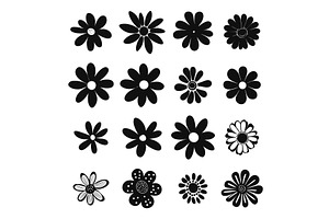 Daisy black silhouettes. Doodle, an Illustration by Valerie Bodnar