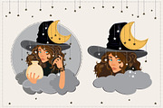 Halloween Witch, Cat, Bat Character, a Decorative Illustration by Imaginary Party (Thumbnail 3 of 10)