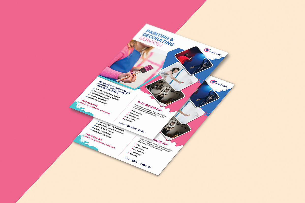 Painting & Decorating Service Flyer, a Print Template by retrographix (Photo 5 of 5)