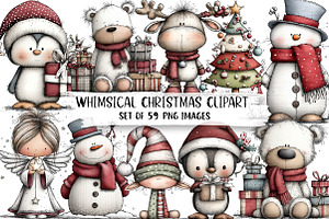 Whimsical Christmas Clipart Bundle, an Illustration by DreamPrint404