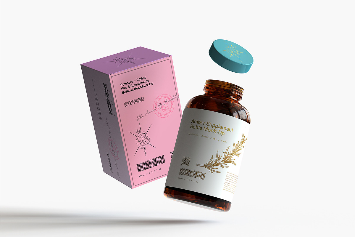Vitamins | Supplement Bottle Mock-Up, a Cups & Container Mockup by TSOBG (Photo 9 of 13)