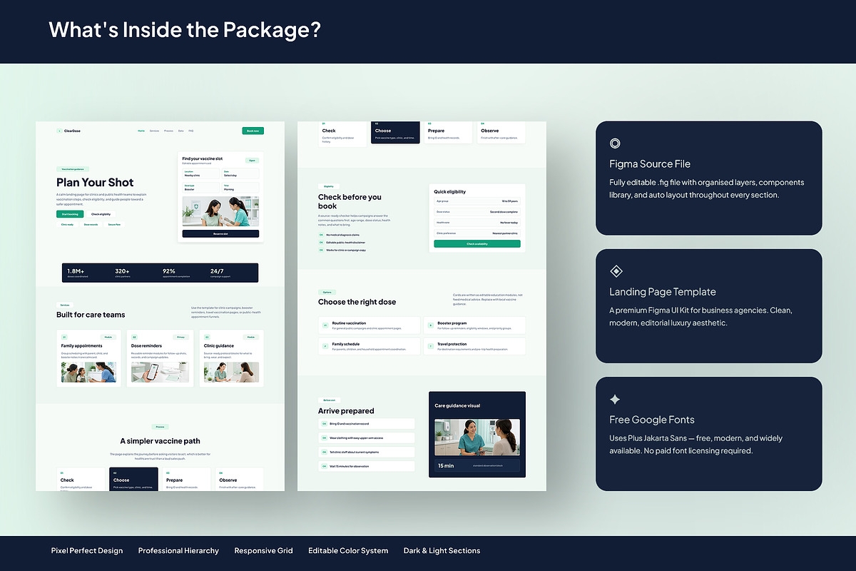 Vaccine Booking Landing Page, an UI Kit Template by Pitchlook.Studio (Photo 3 of 3)