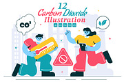12 Carbon Dioxide CO2 Illustration, an Education Illustration by denayunebgt (Thumbnail 1 of 4)