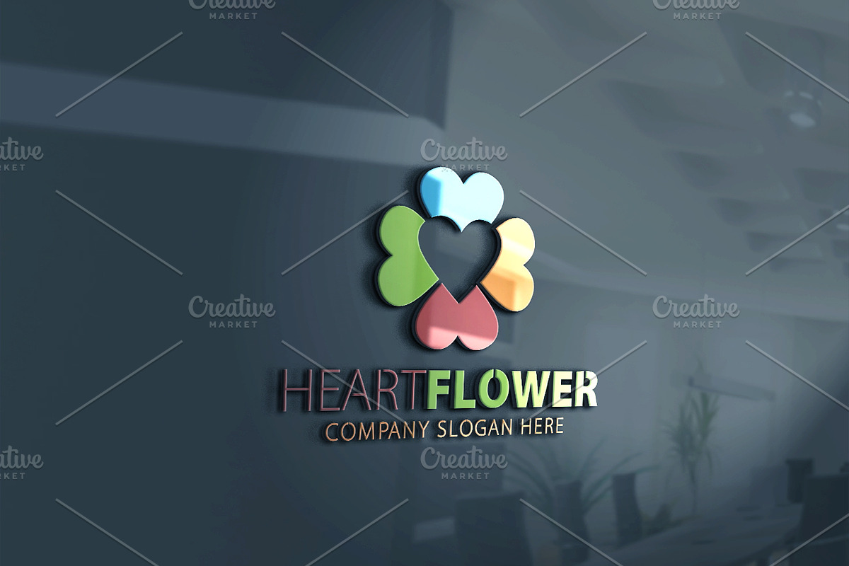 Heart-Love Flower logo, a Branding & Logo Template by Creative Dezing (Photo 5 of 6)