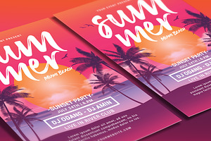 Summer Beach Sunset Flyer