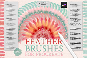 Feather Brushes for Procreate, a Brush Add-On by Julia Dreams