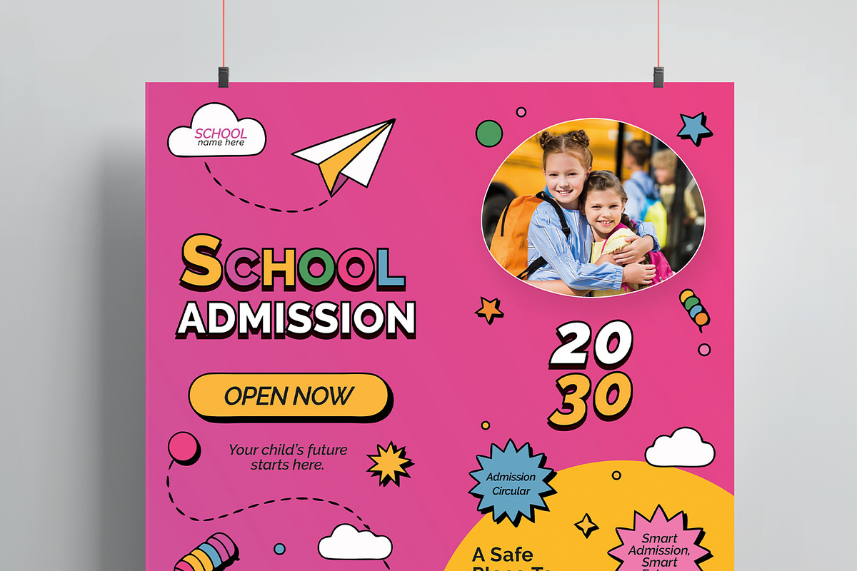 School Admission Flyer Template, a Flyer Template by MightyDesign (Photo 2 of 6)