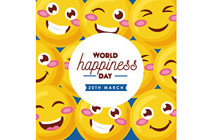 international happiness day poster, an Illustration by studiogstock