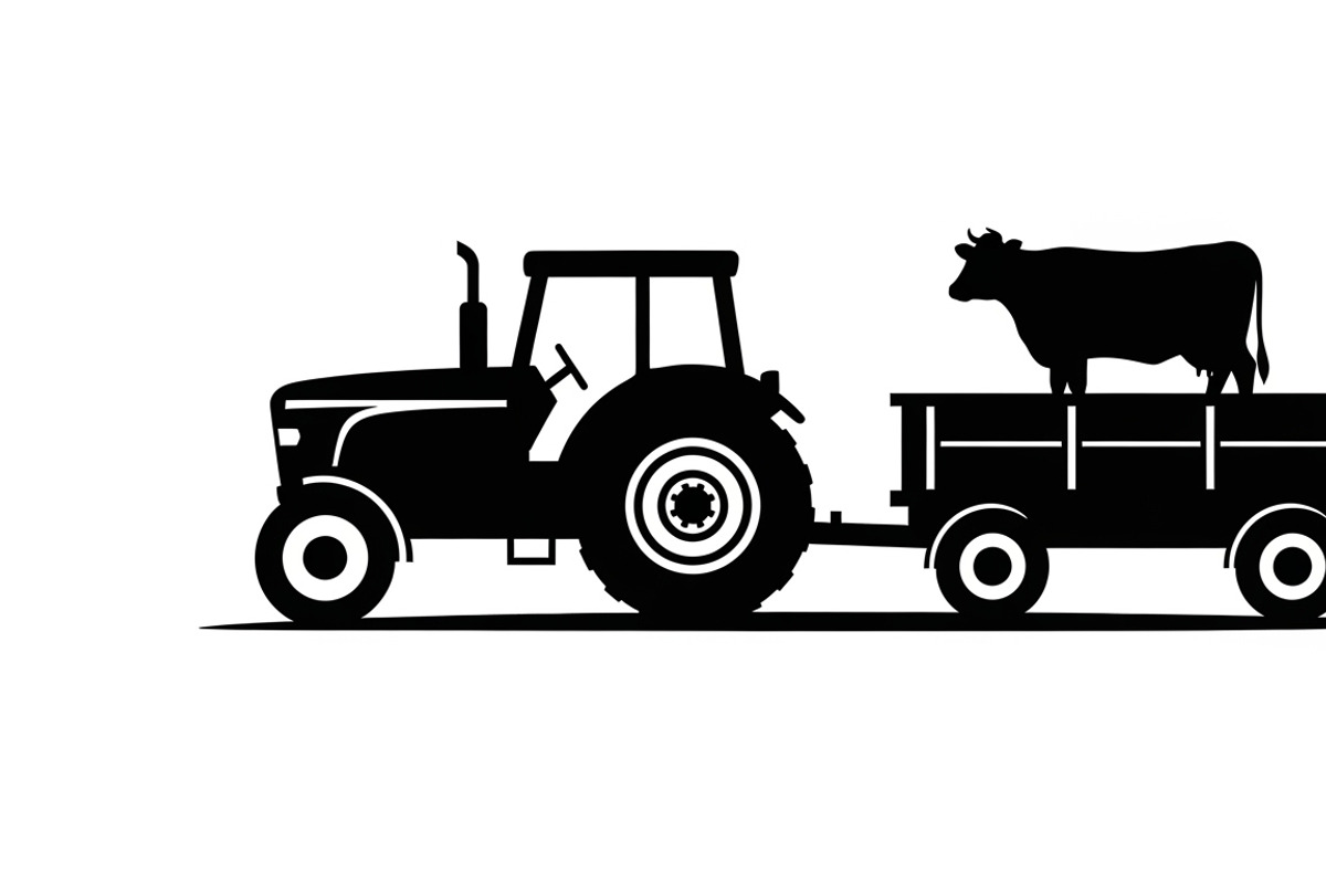 Rustic farm tractor and cow design, an Illustration by Amazin_art (Photo 8 of 30)