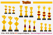 Trophies Digital Clipart, an Object Graphic by Cozy Cat Design (Thumbnail 1 of 3)