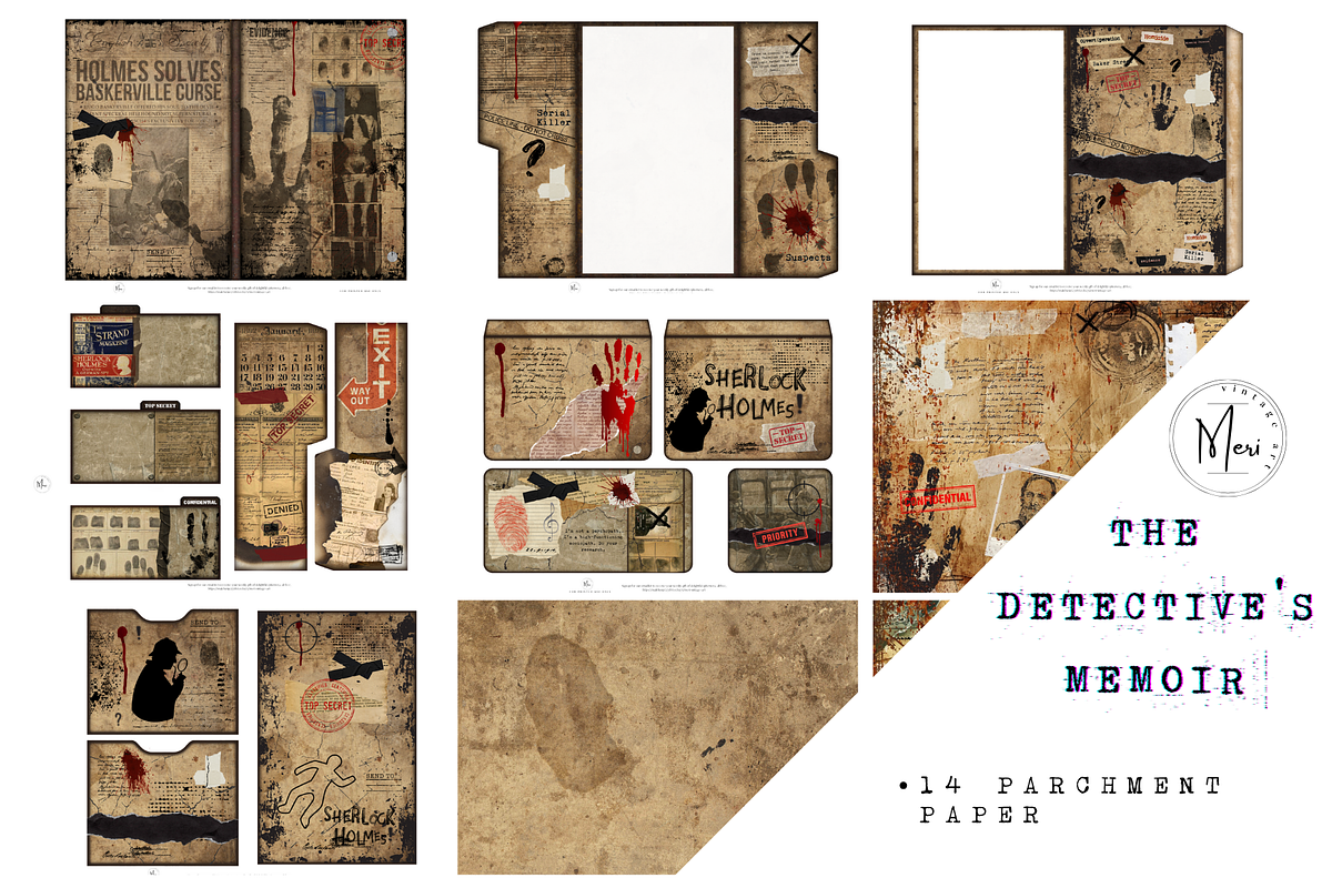 The Detective's Memoir junk journal, a Decorative Illustration by meribela (Photo 12 of 16)