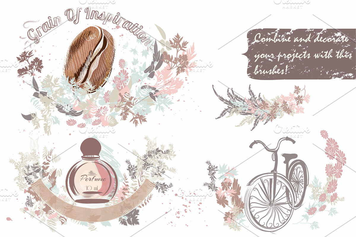 Pack of floral brushes preview 8
