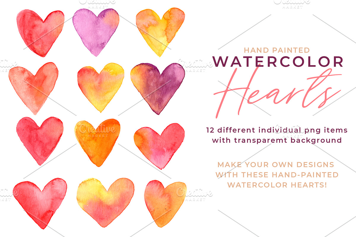 Watercolor Hearts, an Illustration by Laura Camoe (Photo 2 of 4)