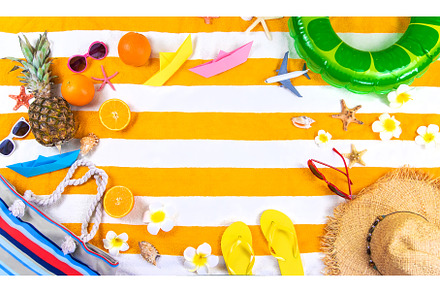 Beach towel with relaxation, a Holiday Photo by yanadjana
