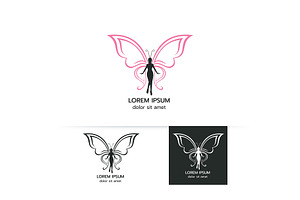 eauty flying women  butterfly logo