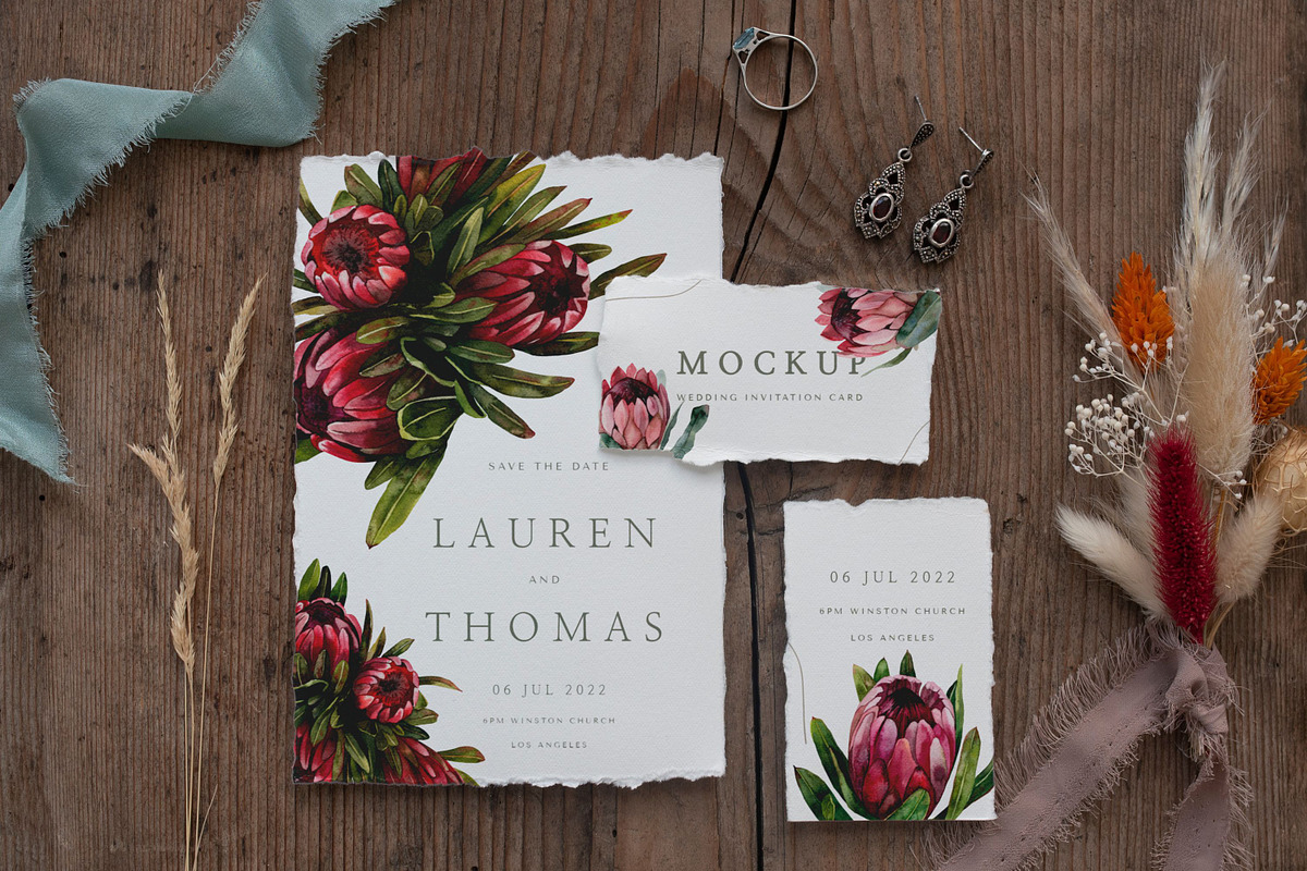Protea floral watercolor clipart png, a Decorative Illustration by Artcard Watercolor (Photo 6 of 7)