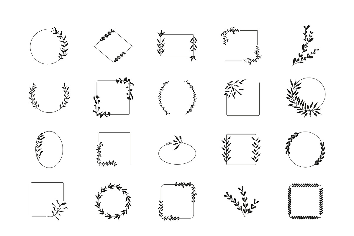Decorative Floral Frames Set, a Templates & Theme by studiogstock