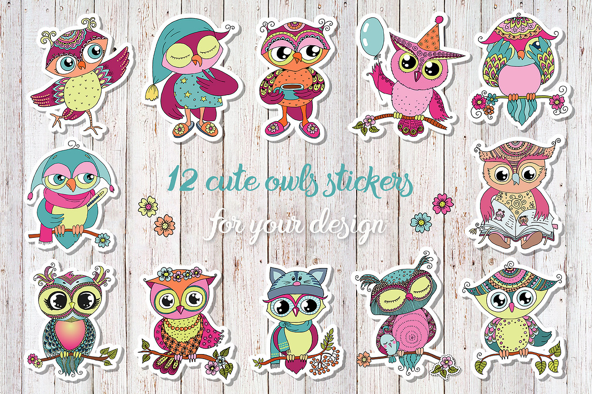 Cute owls, an Object Graphic by Maya Ivart (Photo 5 of 12)