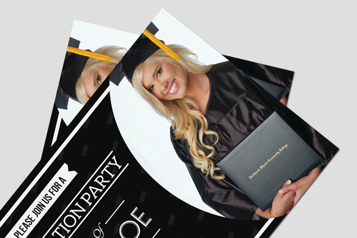 Simple Graduation Invitation, a Card Template by mesuka (Photo 3 of 3)
