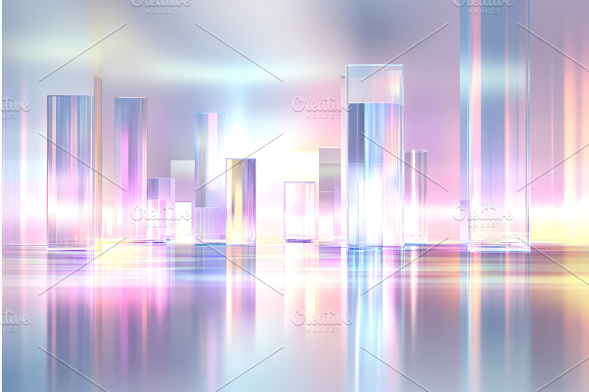 Abstract geometric glass structures, an Illustration by Lermont51