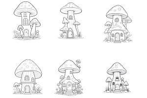 Mushroom Houses Set 1 Procreate