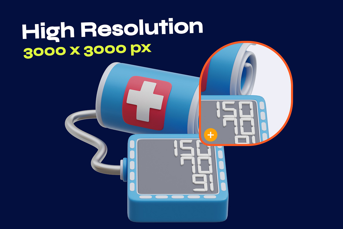 Medical Checkup 3D Icon Pack, an Environmental 3D Model by orenjidesign (Photo 4 of 8)