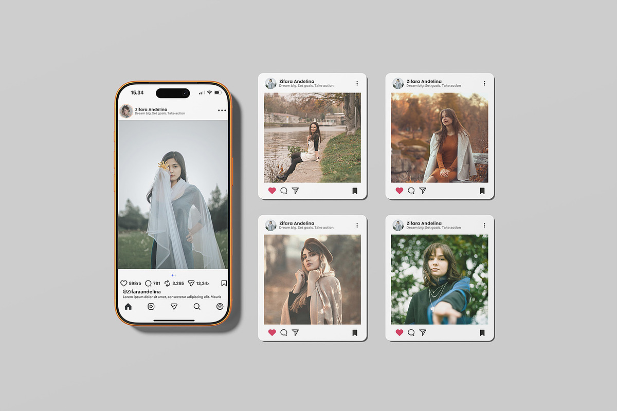 Modern Social Media Post Mockup, an iPhone Mockup by graphicsecond (Photo 3 of 7)