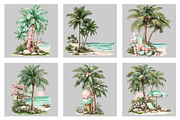Whimsical Summer Palm Tree Clipart, an Illustration by Black Bird Studio (Thumbnail 3 of 5)