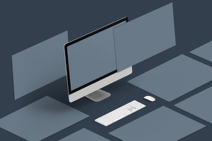 Isometric Website Screens Mockup 1.0