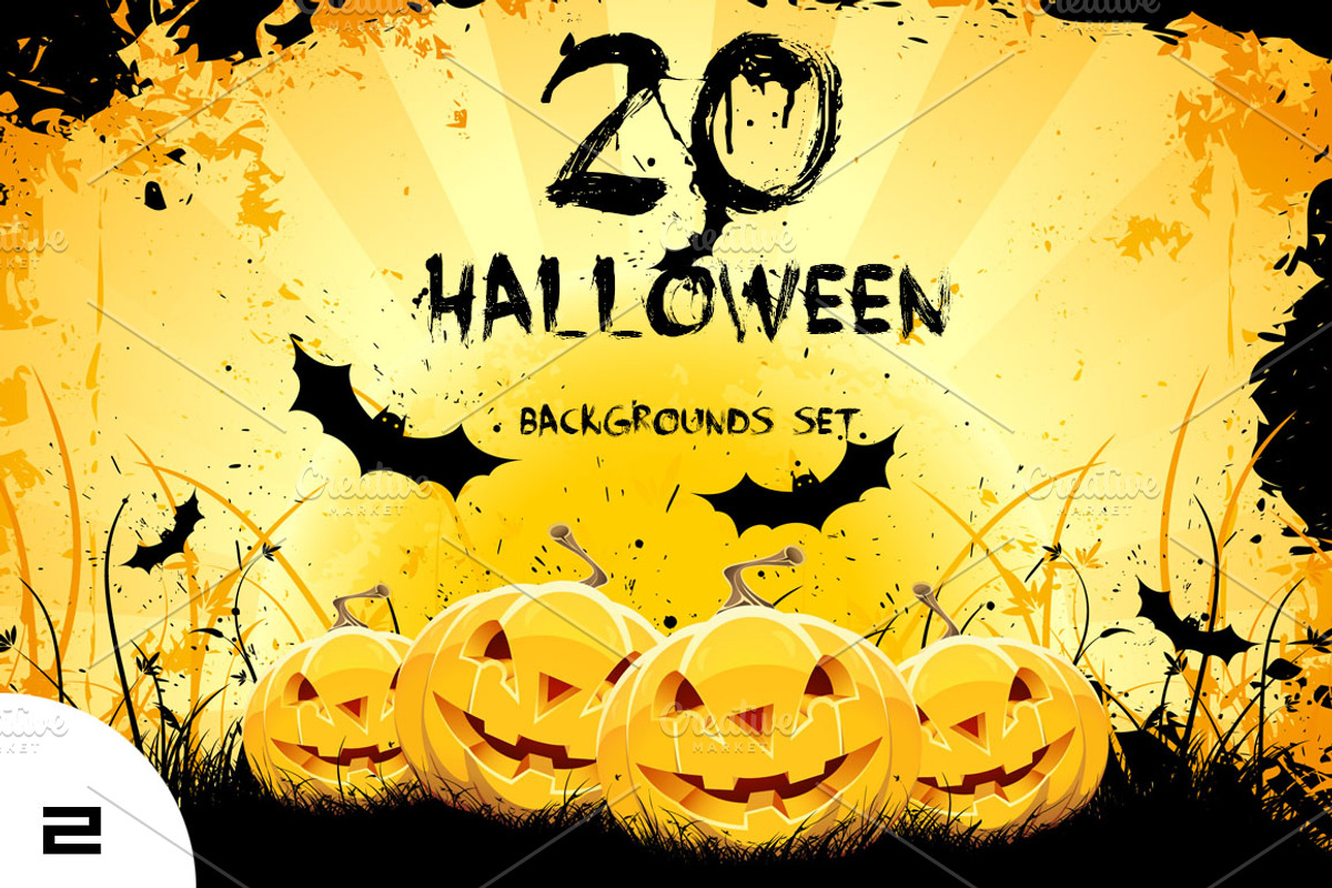 Halloween Backgrounds Set, a Seasonal Illustration by PictureInStock (Photo 1 of 3)