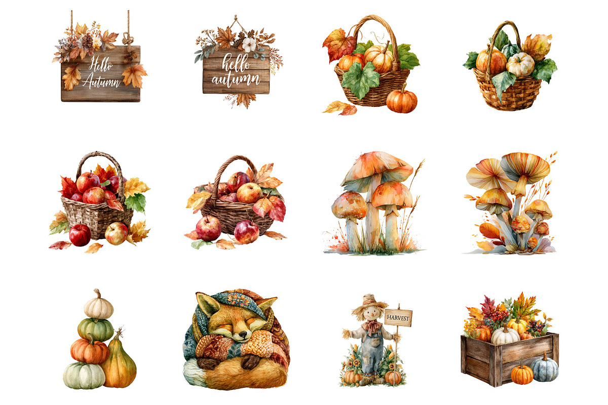 Hello Autumn Daily Life Clipart, a Seasonal Illustration by fashionaddict (Photo 3 of 5)