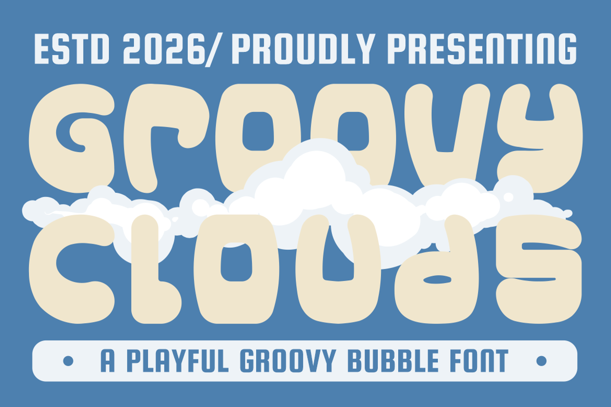 Groovy Clouds Groovy Bubble Font, a Font by PutraCetol Studio (Photo 1 of 5)