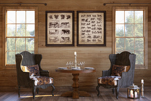 Interior Mockup, Country Dining Room