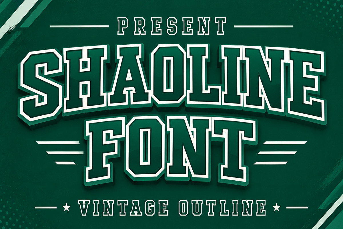 Shaoline - Outline font, a Slab Serif Font by Limited.studio (Photo 1 of 5)