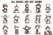 Whimsical Christmas Snowman Clipart, an Illustration by Craft Nest (Thumbnail 5 of 6)