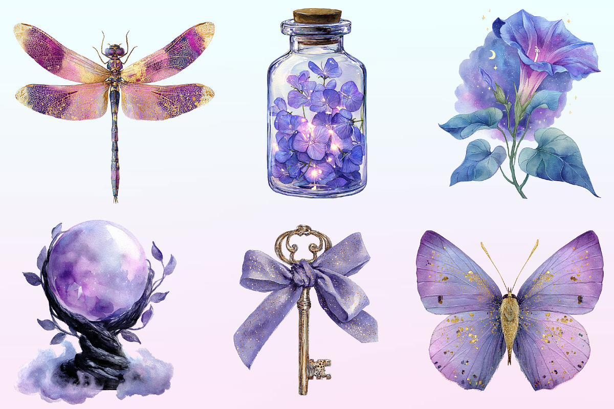 Magical Garden Purple Fairies, a Graphic by CitraGraphics (Photo 3 of 4)
