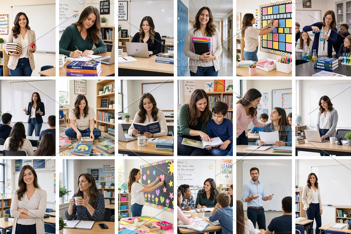 School Teacher Stock Photo Bundle, a Person Photo by Selenique Studio (Photo 7 of 8)