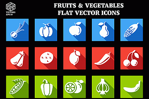 Fruits & Vegetables Flat Vector Icon
