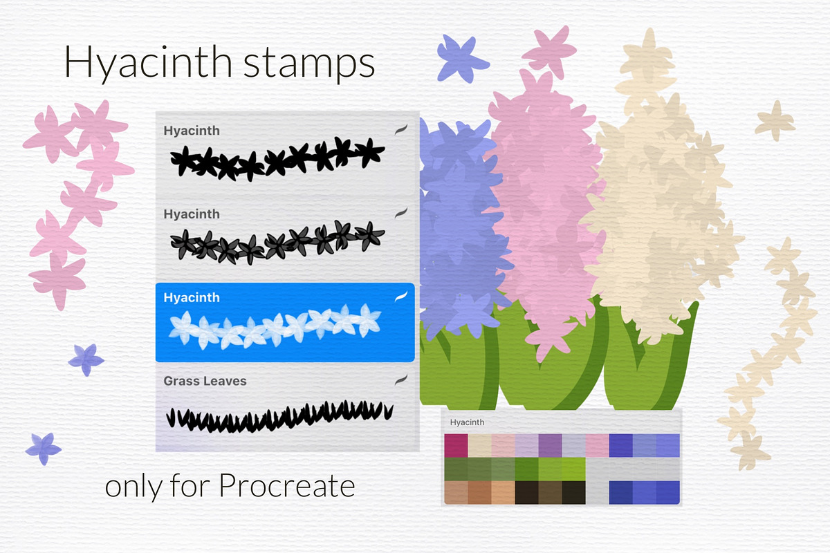 Flower power Procreate brushes set, a Brush Add-On by Let's Art (Photo 3 of 6)