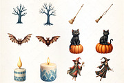 Blue & Ivory Chinoiserie Halloween P, an Illustration by CrexoraLab (Thumbnail 5 of 5)