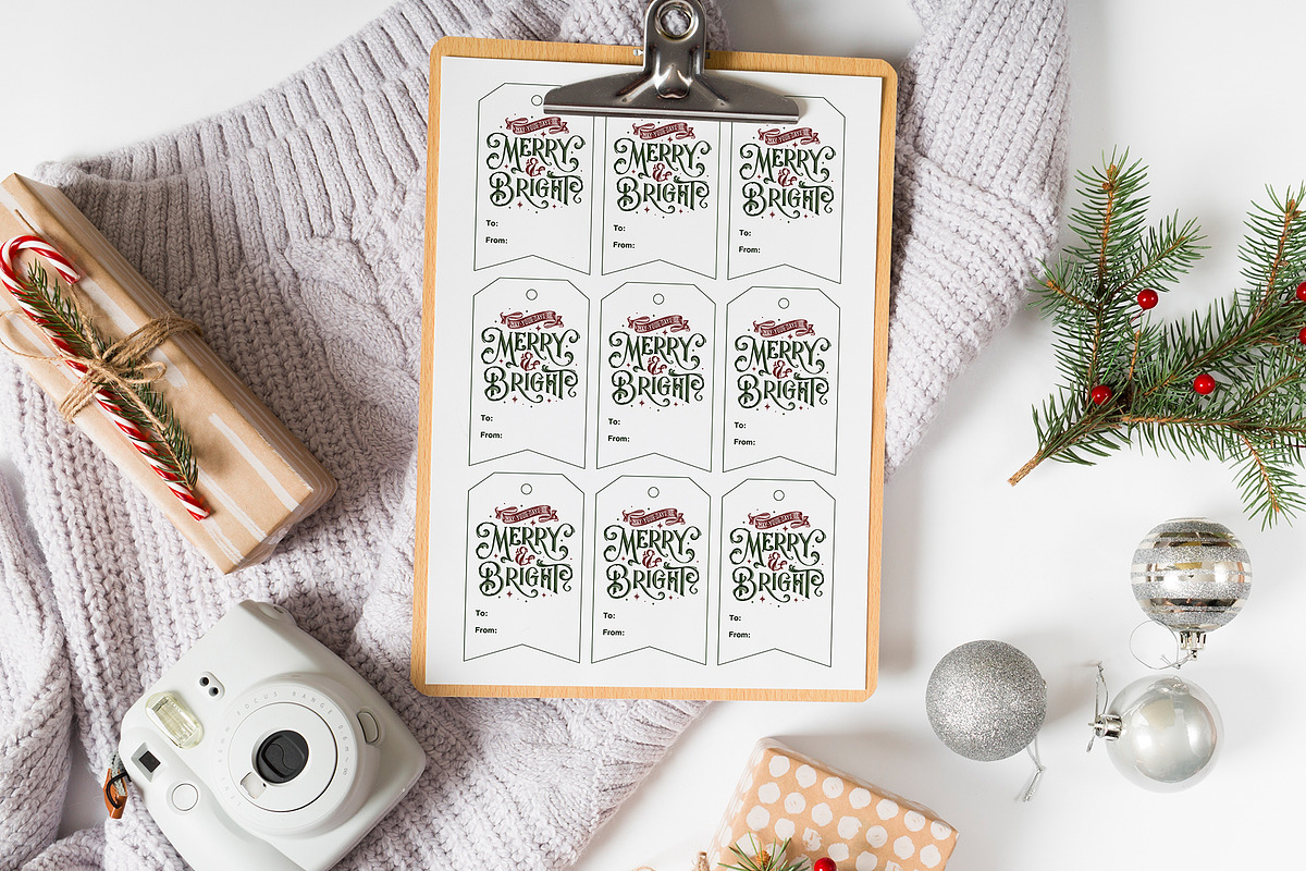 Merry & Bright – Christmas Gift Tags, an Illustration by Aurelie Maron (Photo 4 of 5)