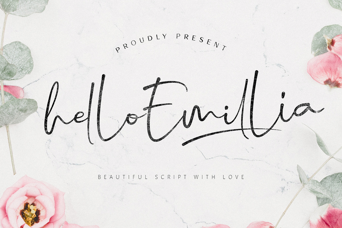 Hello Emillia Script, a Script Font by Rochart (Photo 12 of 12)