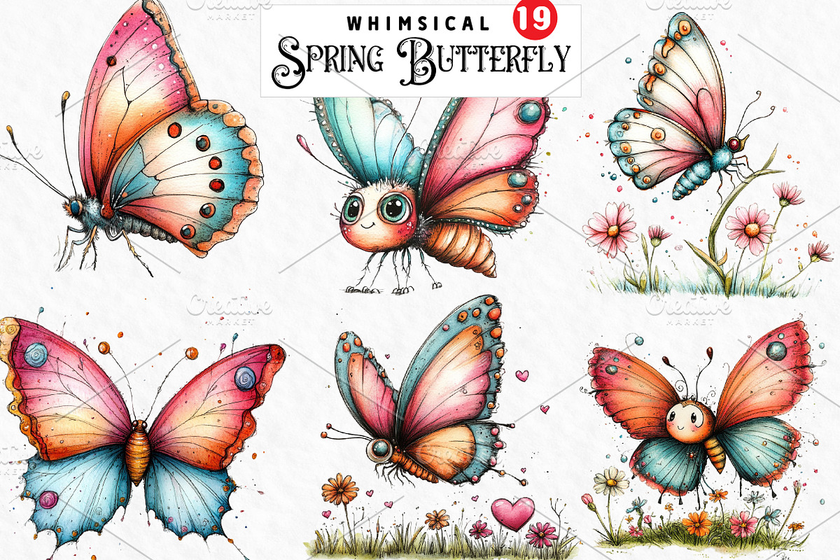 Whimsical Spring Animals Clipart Png, an Illustration by Watercolor design (Photo 1 of 6)