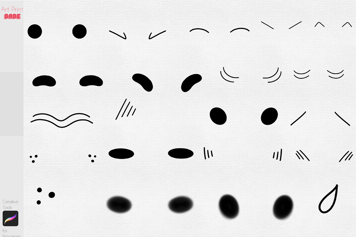 Procreate Kawaii Creator Stamps, a Brush Add-On by ArtPrintBabe